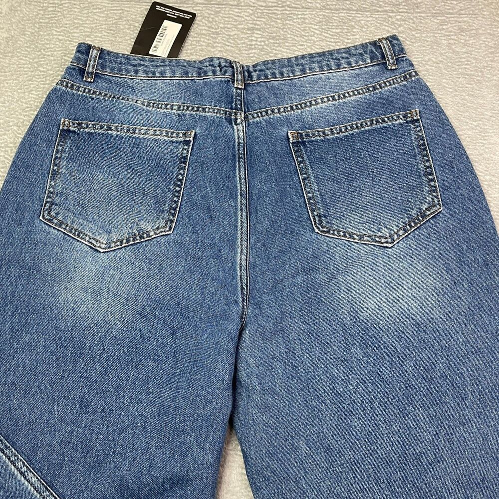 PrettyLittleThing Women’s Cropped Raw Edge Jeans SIze 12 Casual Western NWT - Picture 4 of 13